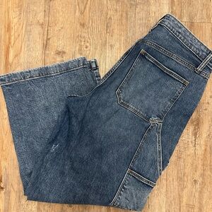 Universal Thread Women's Dark Blue Wide Leg Cargo Jeans